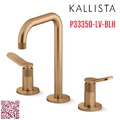 Vòi chậu rửa mặt nóng lạnh thân cao màu đồng Kallista P33350-LV-BLH