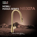 Vòi bếp nóng lạnh dây rút màu vàng Ý Nobili Mania NB307A (CU128137GTP)