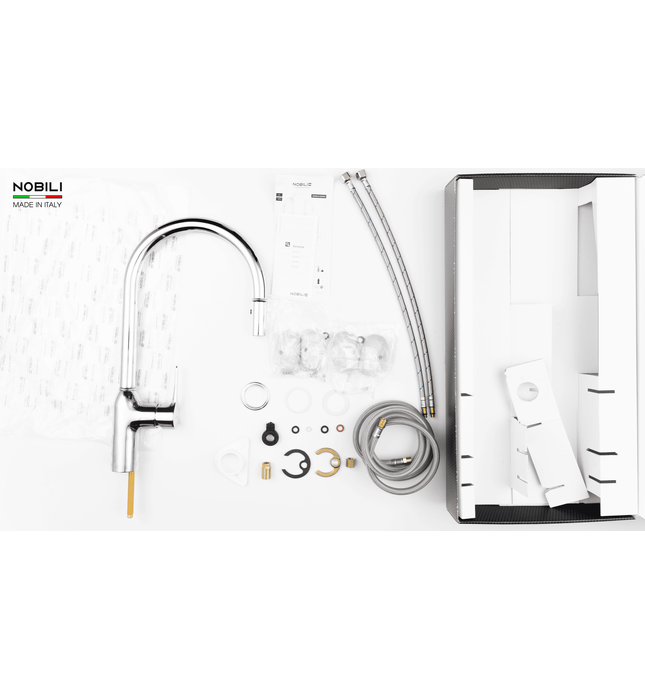 Vòi bếp nóng lạnh dây rút Italy Nobili Ring NB131L (MP117137CR)