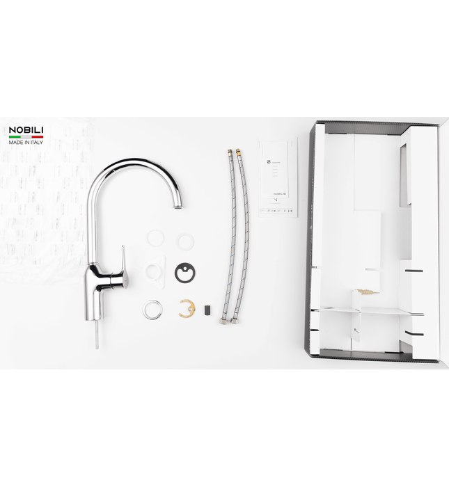 Vòi bếp nóng lạnh nhập khẩu Italy Nobili Ring NB132 (MP117133CR)