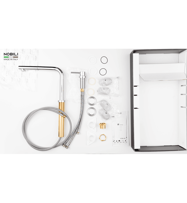 Vòi bếp nóng lạnh dây rút nâng hạ độ cao Ý Nobili Table NB242 (AQ93500CR)