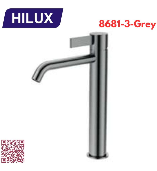 Vòi chậu Lavabo nóng lạnh thân cao Hilux 8681-3-Grey 