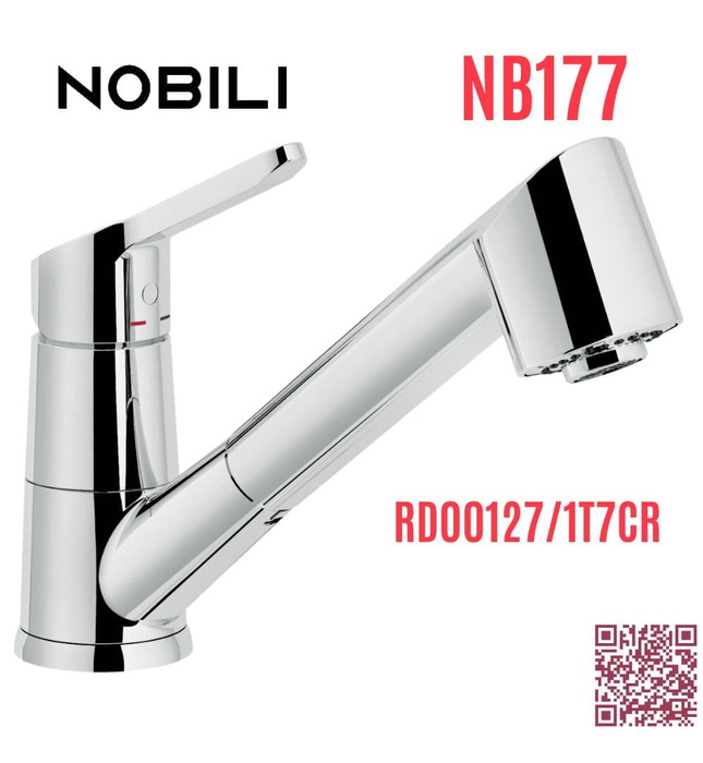 Vòi bếp nóng lạnh dây rút 2 chế độ Italy Nobili Blues NB177 (RD00127/1T7CR)