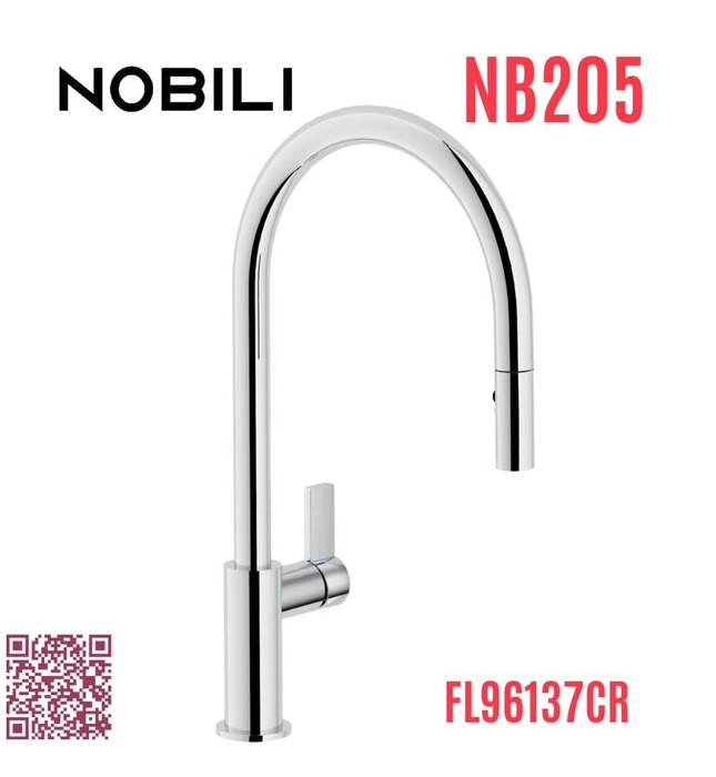 Vòi bếp nóng lạnh dây rút 2 chế độ Italy Nobili Flag NB205 (FL96137CR)
