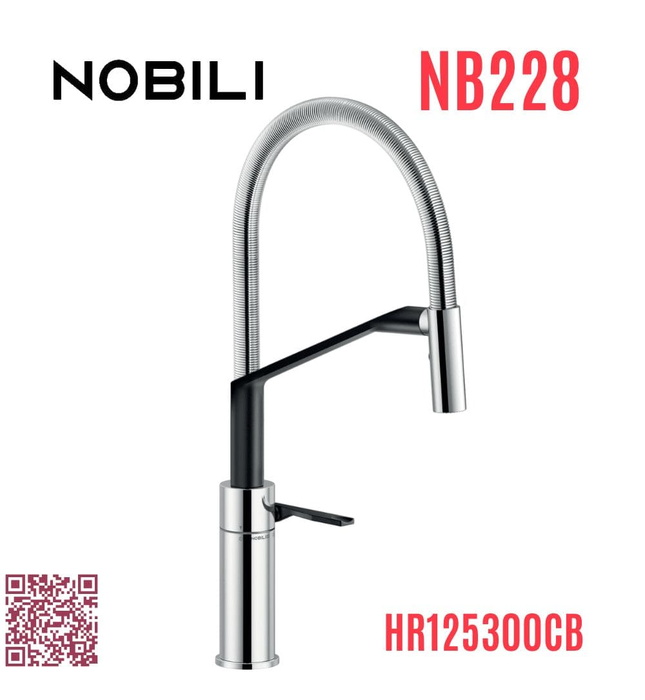 Vòi chậu rửa bát cần mềm 2 đầu xả Italy Nobili Heron NB228 (HR125300CB)
