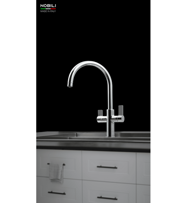 Vòi bếp nóng lạnh 3 đường nước Italy Nobili Sora NB164 (FL96824/3VCR)