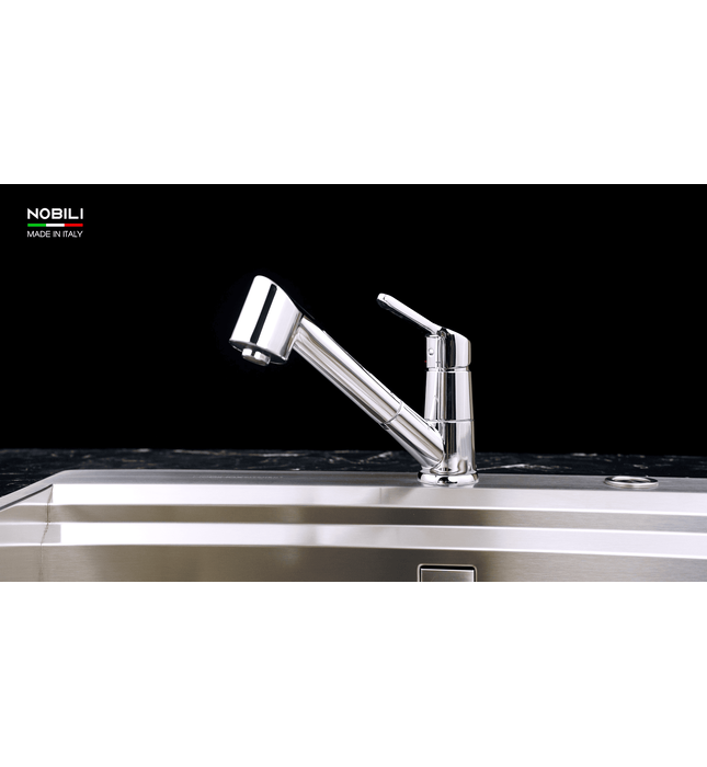 Vòi bếp nóng lạnh dây rút 2 chế độ Italy Nobili Blues NB177 (RD00127/1T7CR)