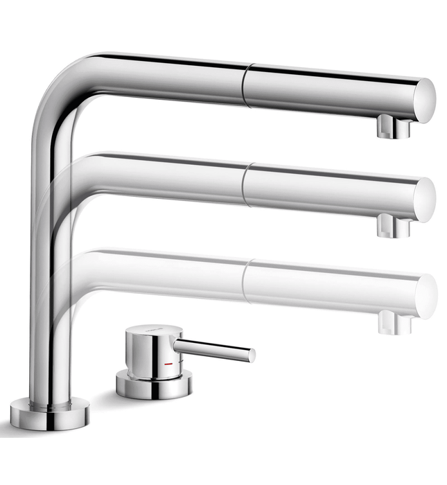 Vòi bếp nóng lạnh dây rút nâng hạ độ cao Ý Nobili Table NB242 (AQ93500CR)