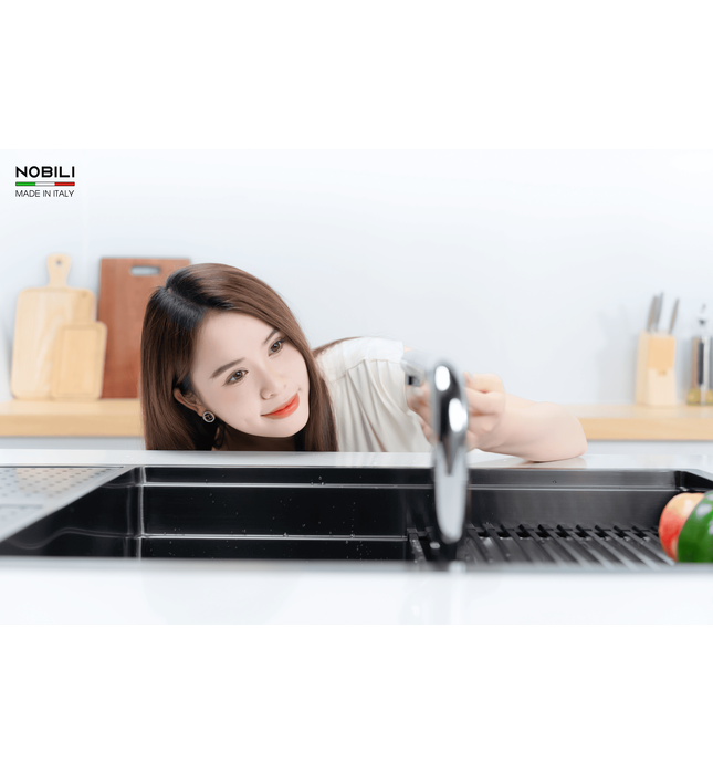 Vòi bếp nóng lạnh dây rút nâng hạ độ cao Ý Nobili Table NB242 (AQ93500CR)