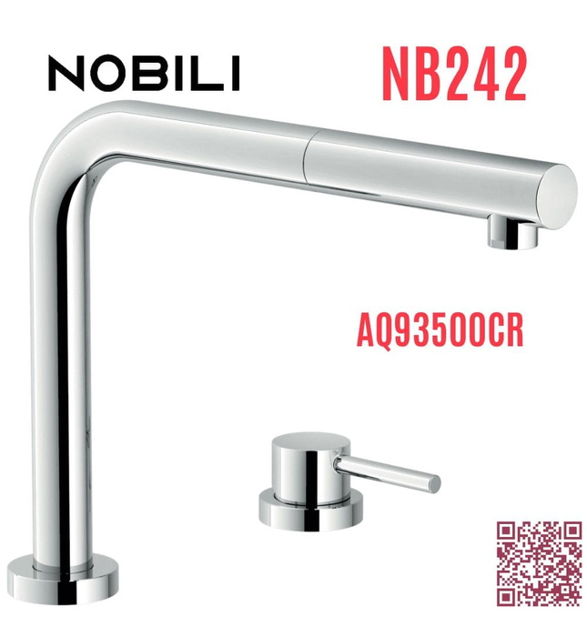 Vòi bếp nóng lạnh dây rút nâng hạ độ cao Ý Nobili Table NB242 (AQ93500CR)