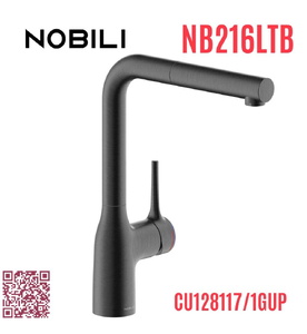 Vòi bếp nóng lạnh dây rút màu đen Ý Nobili Mania NB216LTB (CU128117/1GUP)