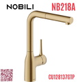 Vòi bếp nóng lạnh dây rút màu vàng Italy Nobili Mania NB218A (CU128137GTP)