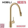 Vòi bếp nóng lạnh dây rút màu vàng Ý Nobili Mania NB307A (CU128137GTP)