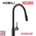 Vòi bếp nóng lạnh dây rút màu đen Italy Nobili Mania NB308G (CU128137GUP)
