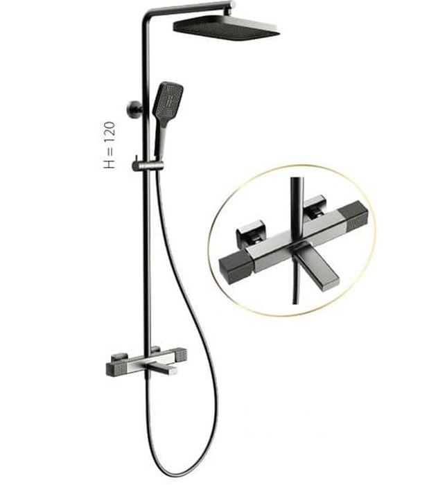 Sen tắm cây đứng nóng lạnh Hilux 8665 Gray