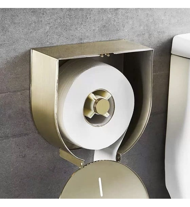 Hộp đựng giấy Inox 304 loại lớn màu vàng Miken MK-1106G-New (vàng mờ)