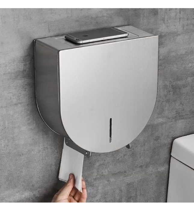 Hộp đựng giấy Inox 304 loại lớn Miken MK-1106M-New(Xước mờ)