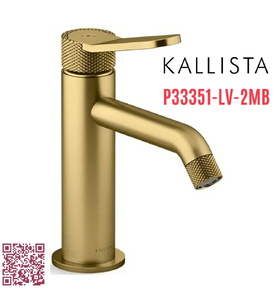 Vòi chậu rửa mặt cổ thấp hiện đại màu đồng Kallista P33351-LV-2MB