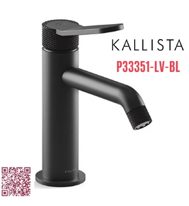 Vòi chậu rửa mặt cổ thấp hiện đại màu đen Kallista P33351-LV-BL