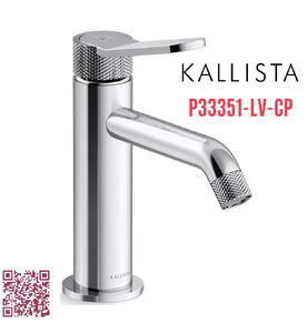 Vòi chậu rửa mặt cổ thấp hiện đại màu chrome Kallista P33351-LV-CP