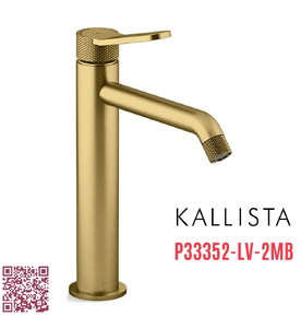 Vòi chậu rửa mặt 1 lỗ màu đồng Kallista P33352-LV-2MB