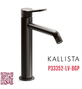 Vòi chậu rửa mặt 1 lỗ màu đen Kallista P33352-LV-BGP