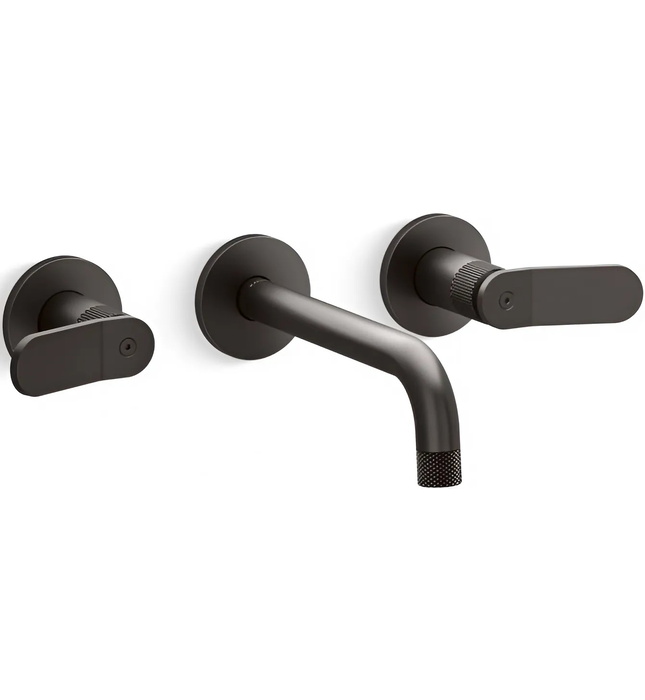 Vòi chậu rửa mặt âm tường nóng lạnh màu nickel Kallista P33353-LV-BN