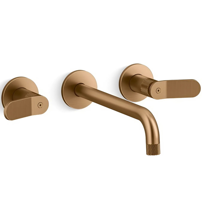 Vòi chậu rửa mặt âm tường, vòi dài màu nickel Kallista P33354-LV-BN