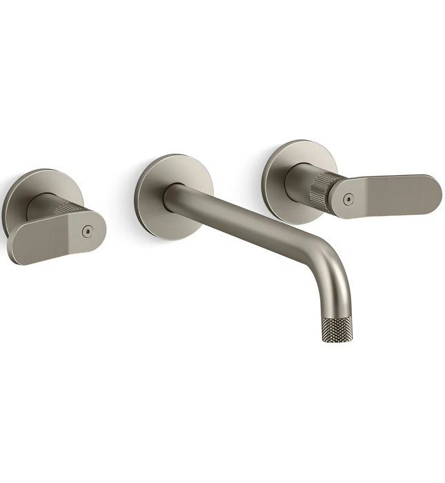 Vòi chậu rửa mặt âm tường, vòi dài màu đen Kallista P33354-LV-BL