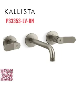 Vòi chậu rửa mặt âm tường nóng lạnh màu nickel Kallista P33353-LV-BN
