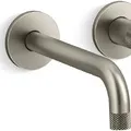 Vòi chậu rửa mặt âm tường nóng lạnh màu đồng Kallista P33353-LV-BLH