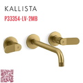 Vòi chậu rửa mặt âm tường, vòi dài màu đồng Kallista P33354-LV-2MB