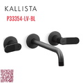 Vòi chậu rửa mặt âm tường, vòi dài màu đen Kallista P33354-LV-BL