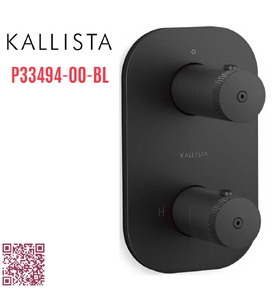 Bộ điều khiển nhiệt độ âm tường – 1 lối ra màu đen Kallista P33494-00-BL