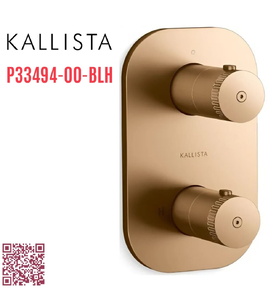 Bộ điều khiển nhiệt độ âm tường – 1 lối ra màu đồng Kallista P33494-00-BLH