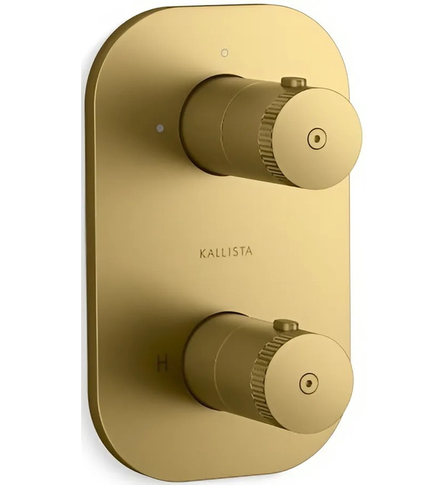 Bộ điều khiển nhiệt độ âm tường – 2 lối ra màu đồng Kallista P33495-00-BLH