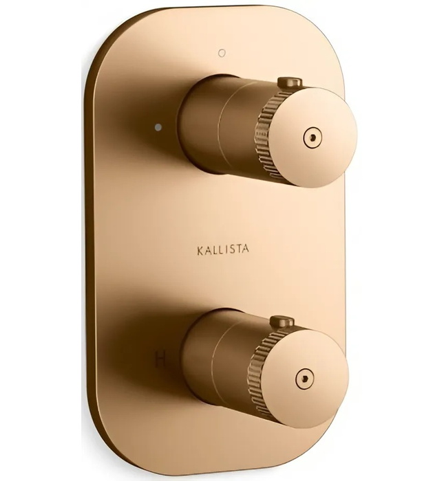 Bộ điều khiển nhiệt độ âm tường – 2 lối ra màu đồng Kallista P33495-00-BLH