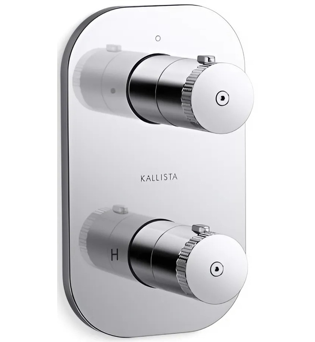 Bộ điều khiển nhiệt độ âm tường – 2 lối ra màu đồng Kallista P33495-00-BLH