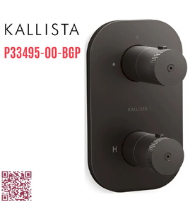 Bộ điều khiển nhiệt độ âm tường – 2 lối ra màu đen Kallista P33495-00-BGP