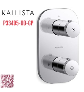 Bộ điều khiển nhiệt độ âm tường – 2 lối ra màu chrome Kallista P33495-00-CP