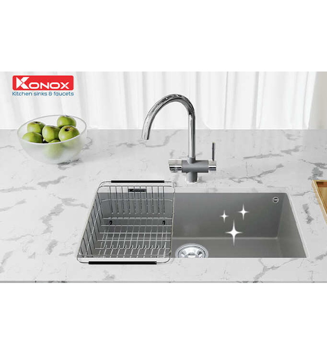 Chậu rửa bát 1 hố Konox Naros 760S-Grey
