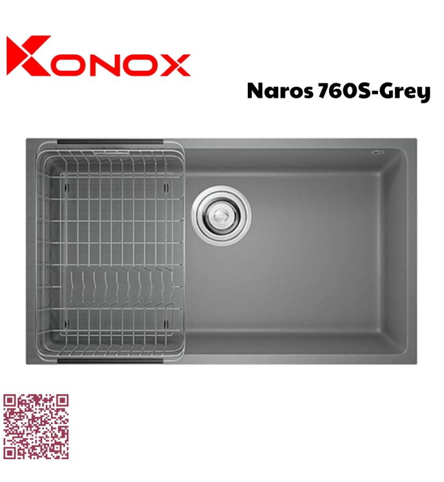 Chậu rửa bát 1 hố Konox Naros 760S-Grey