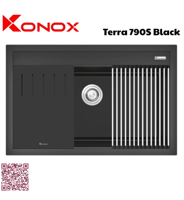 Chậu rửa bát 1 hố Konox Terra 790S Black