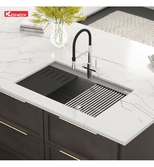 Chậu rửa bát 1 hố Konox Terra 790S-Grey