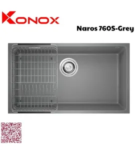 Chậu rửa bát 1 hố Konox Naros 760S-Grey