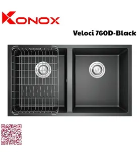 Chậu rửa bát 2 hố Konox Veloci 760D-Black