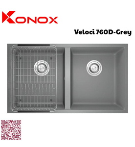 Chậu rửa bát 2 hố Konox Veloci 760D-Grey