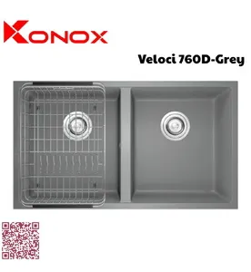 Chậu rửa bát 2 hố Konox Veloci 760D-Grey