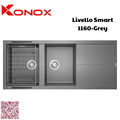 Chậu rửa bát 2 hố bàn phải Konox Livello Smart 1160-Grey