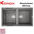 Chậu rửa bát 2 hố Konox Phoenix Smart 860-Grey